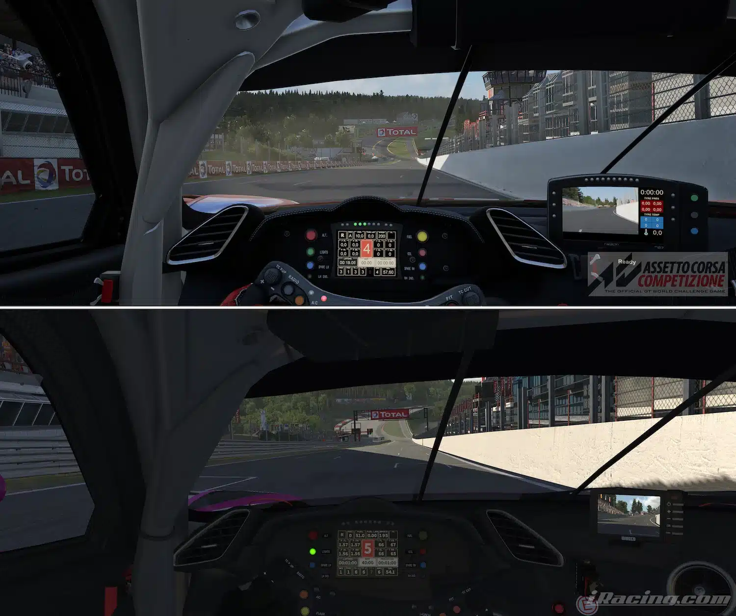 ACC versus iRacing: Ferrari 488 GT3 EVO/2020 auf dem Circuit de Spa-Francorchamps