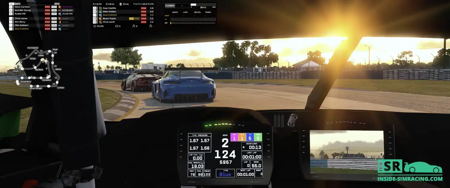 Racelab iRacing Overlay für den BMW M4 GT3 (Sebring)