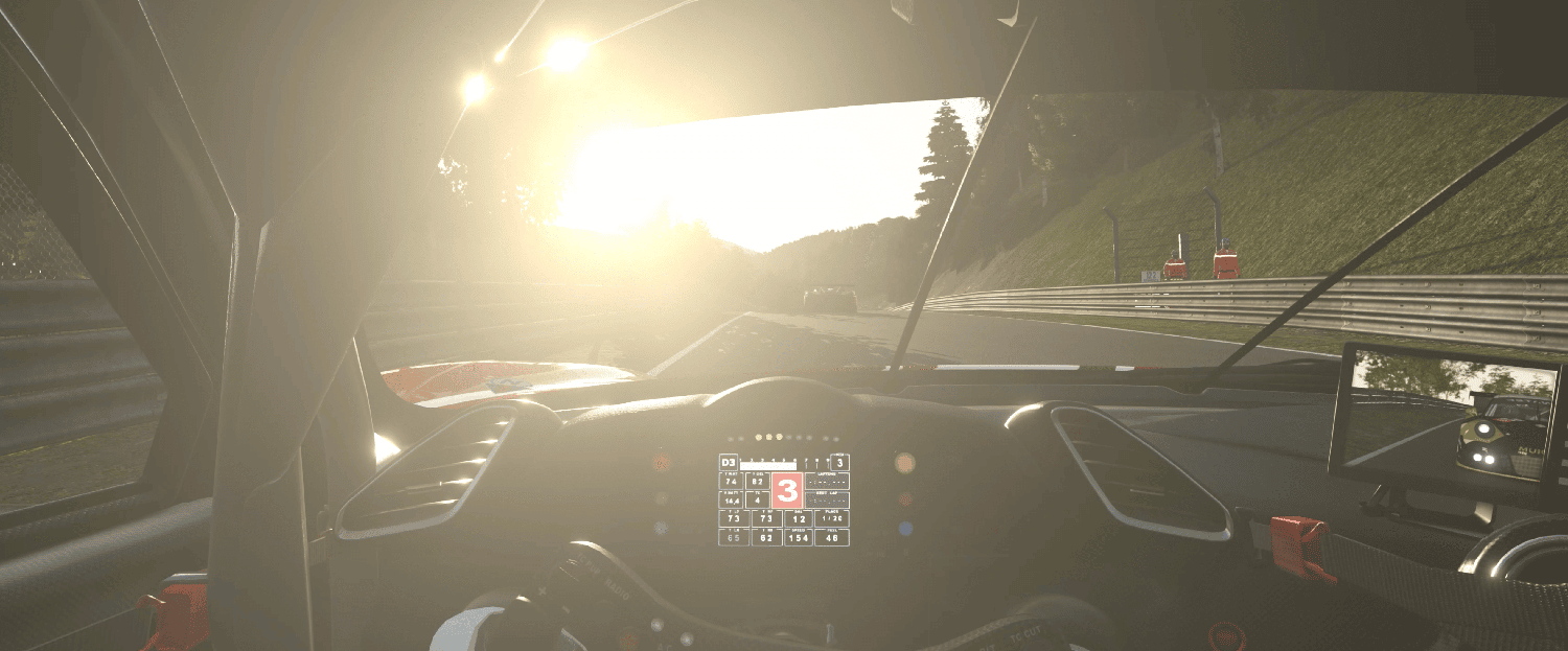 rFactor 2: Sunflare-Effekte auf Brands Hatch mit dem Ferrari 488 GT3