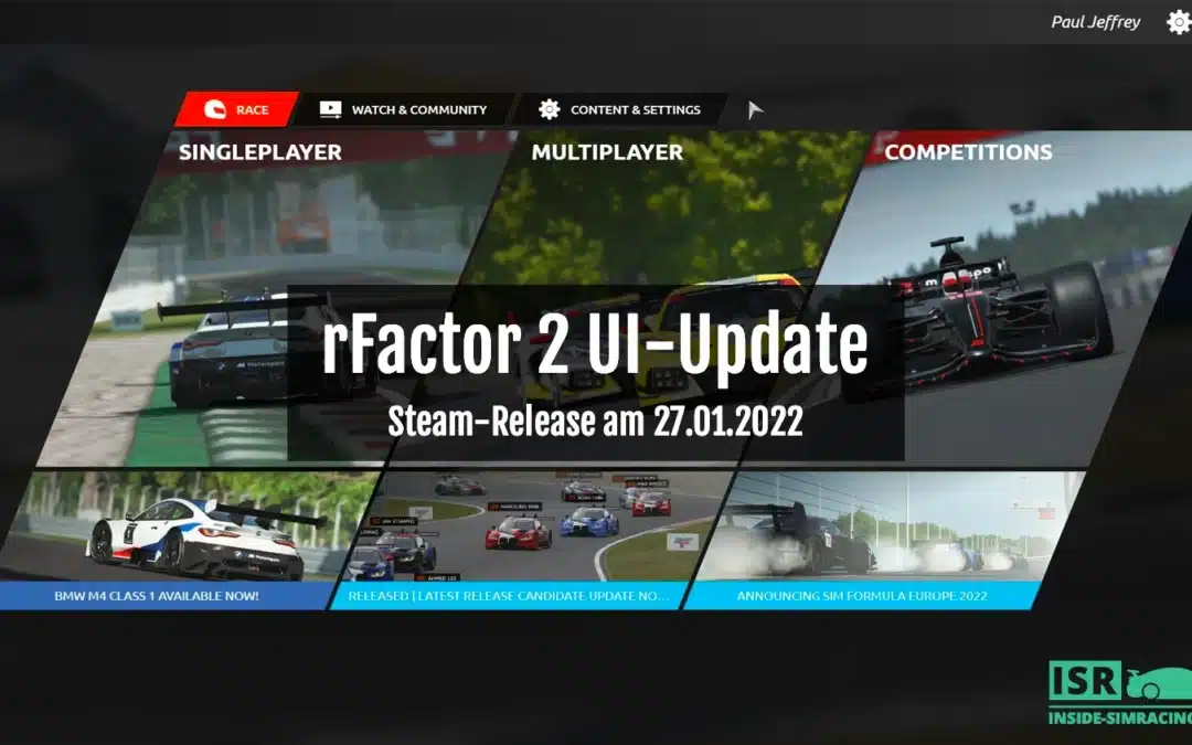 rFactor 2: Ankündigung eines UI-Updates